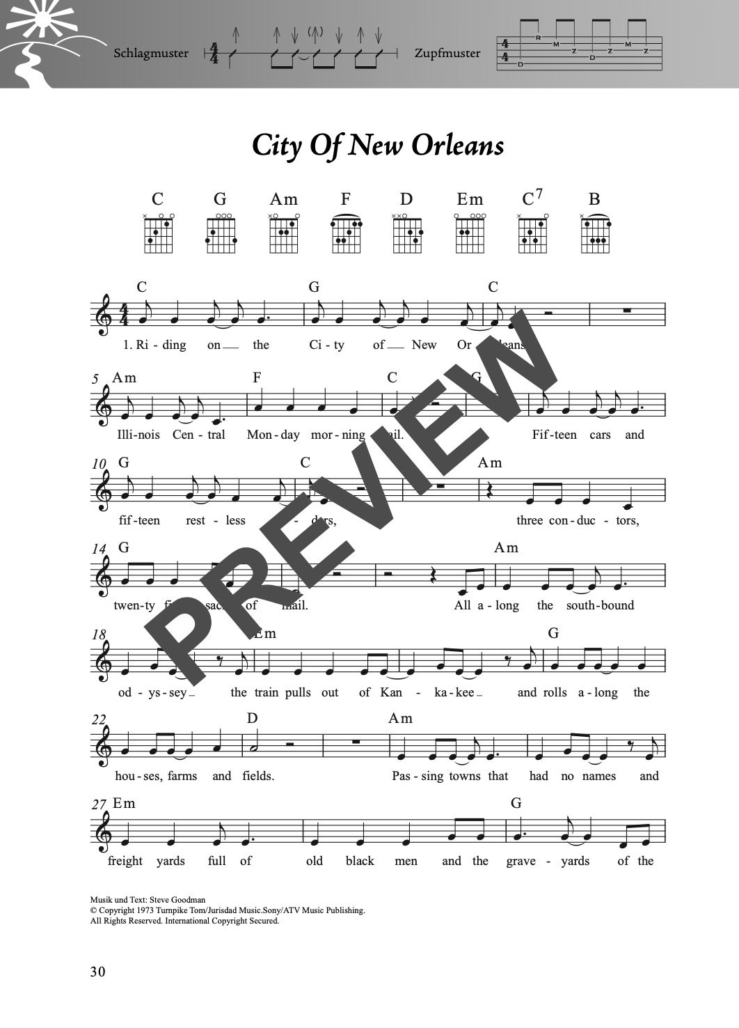 Folk- und Volksliederbuch Gitarre – Beispielseite 4