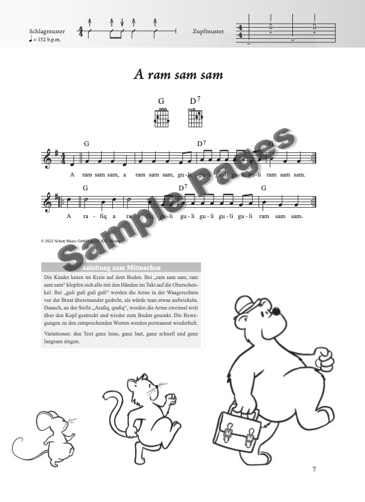 Kinderliederbuch Gitarre – Beispielseite 3