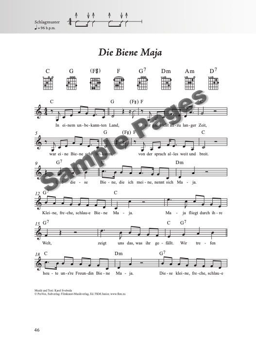 Kinderliederbuch Gitarre – Beispielseite 6