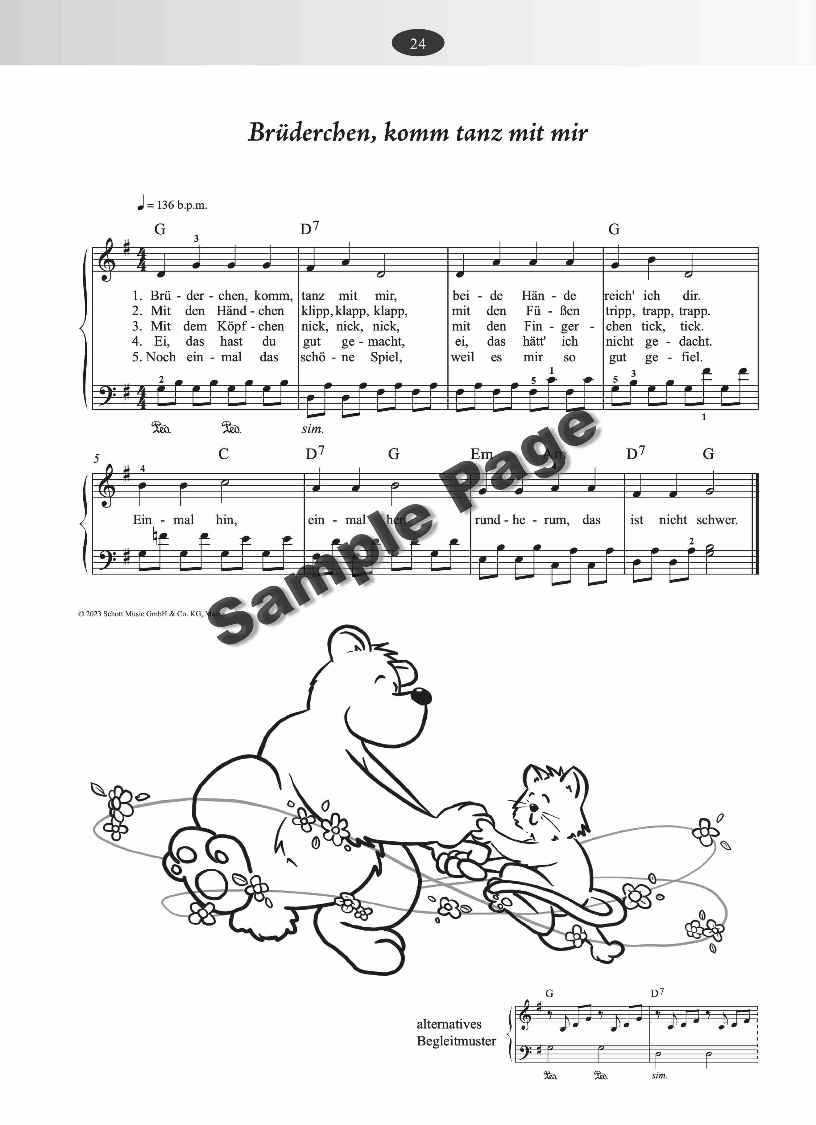 Kinderliederbuch Klavier – Beispielseite 3