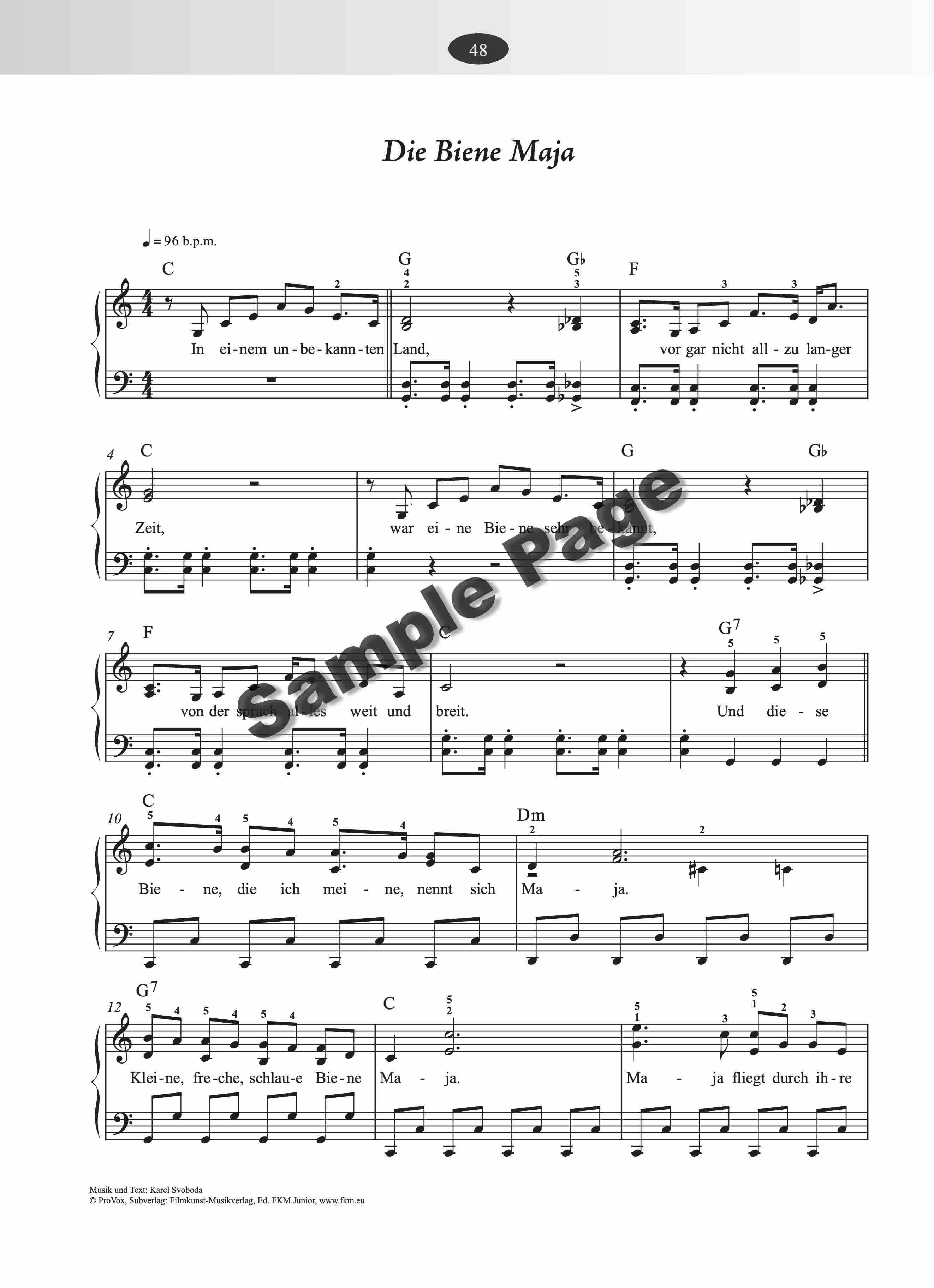 Kinderliederbuch Klavier – Beispielseite 5