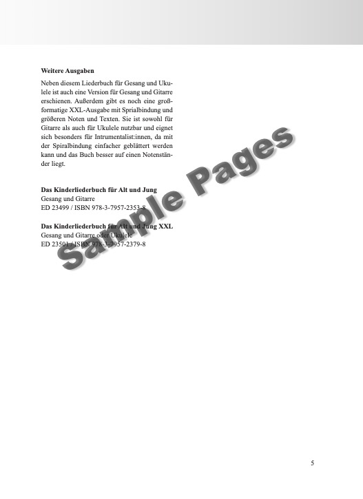Kinderliederbuch Ukulele – Beispielseite 2