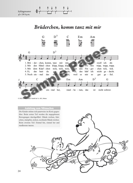 Kinderliederbuch Ukulele – Beispielseite 4