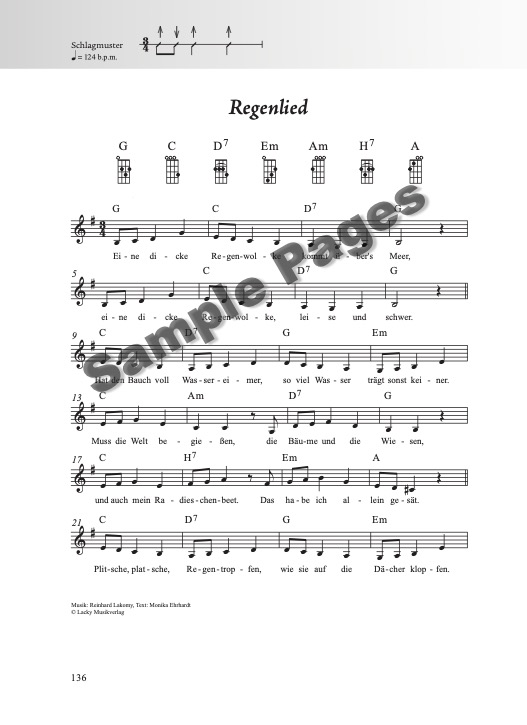 Kinderliederbuch Ukulele – Beispielseite 8
