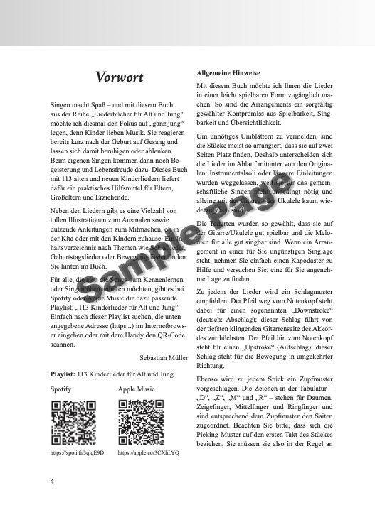Kinderliederbuch XXL – Beispielseite 1