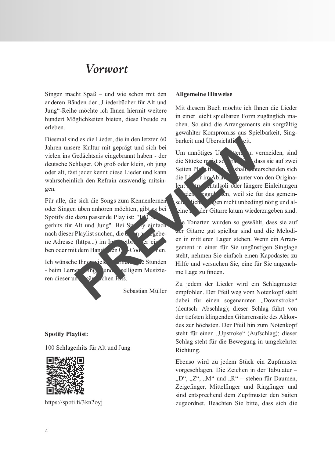 Schlagerbuch Gitarre – Beispielseite 1