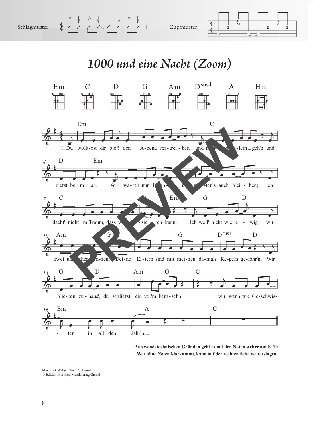Schlagerbuch Gitarre – Beispielseite 3