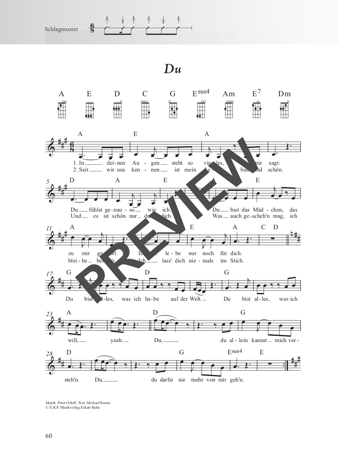 Schlagerbuch Ukulele – Beispielseite 4