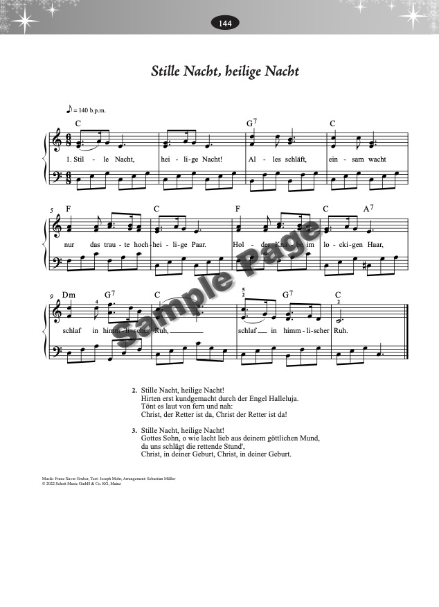 Weihnachtsliederbuch Klavier – Beispielseite 6