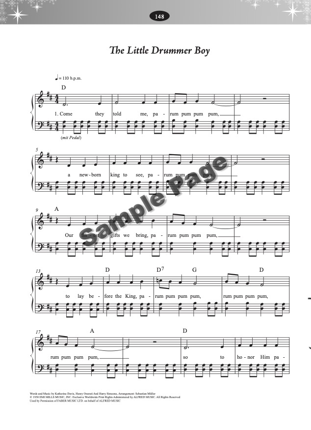 Weihnachtsliederbuch Klavier – Beispielseite 7