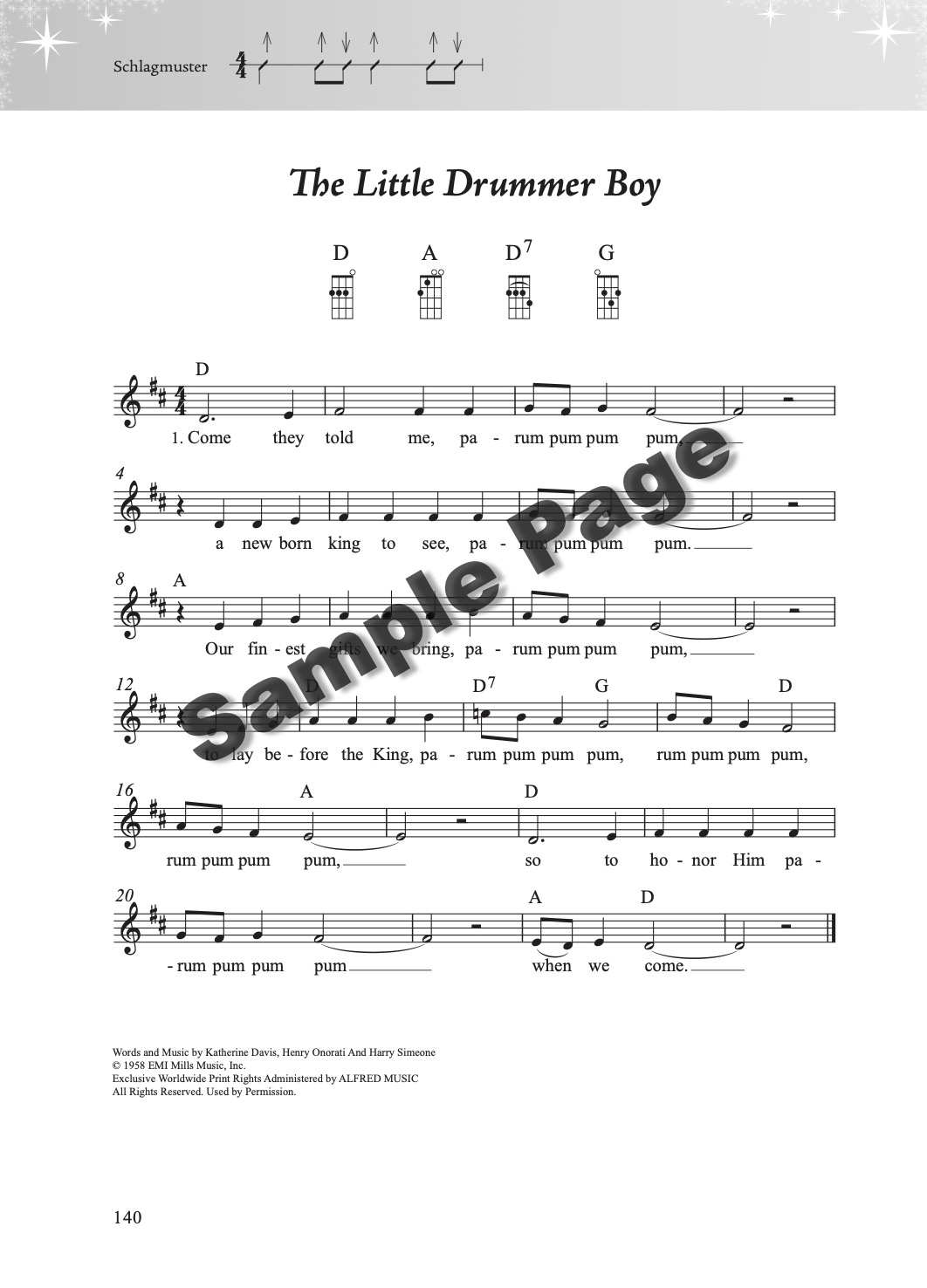 Weihnachtsliederbuch Ukulele – Beispielseite 2