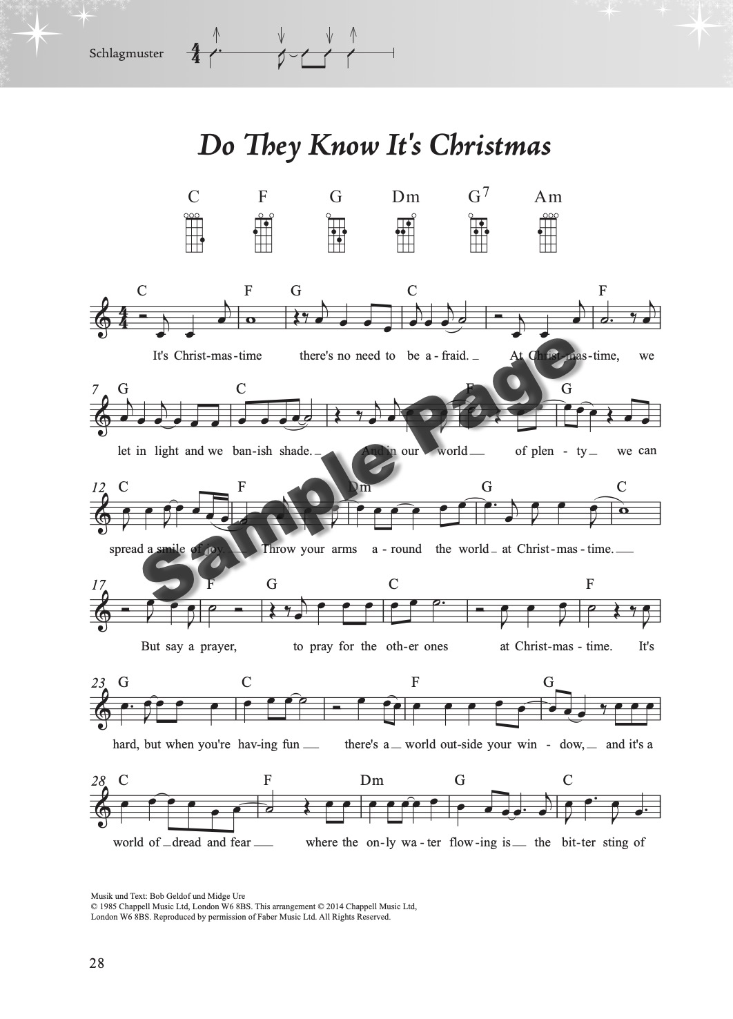 Weihnachtsliederbuch Ukulele – Beispielseite 4
