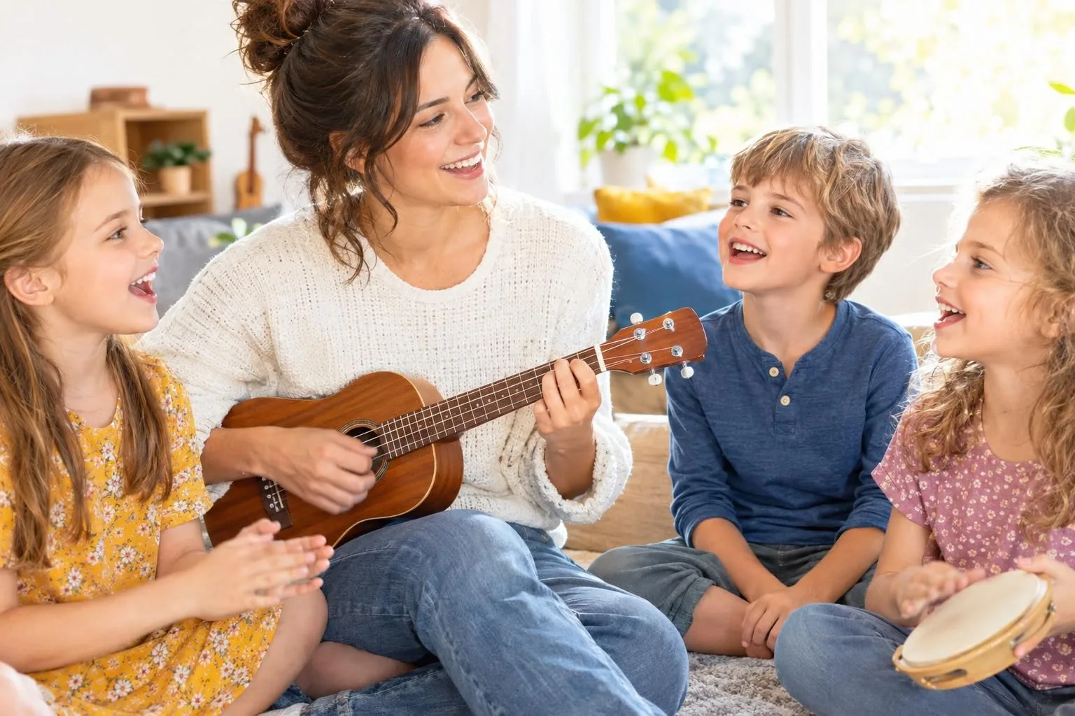 Kinderlieder auf der Ukulele: einfach begleiten mit 2-3 Akkorden