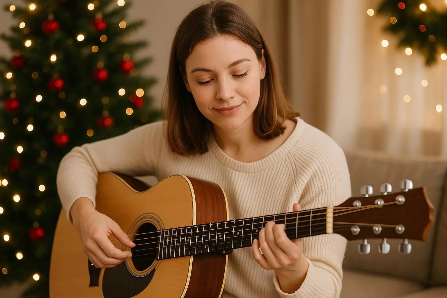 Weihnachtslieder für Gitarren-Anfänger spielen ohne Frust